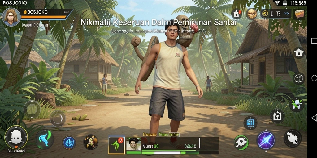 Tampilan gameplay BOSJOKO yang menarik dan ceria.
