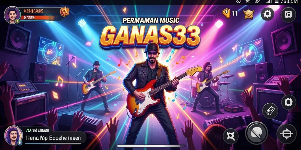 Tampilan gameplay seru di GANAS33 dengan berbagai lagu.