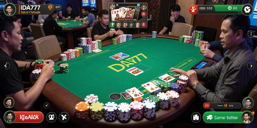 Tampilan gameplay menarik dalam IDA777 dengan berbagai pilihan meja poker.
