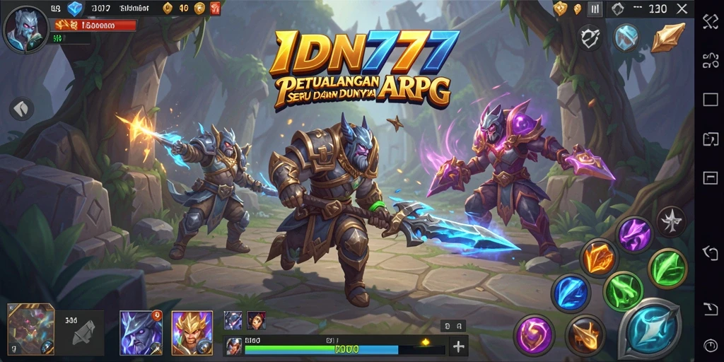 Tangkapan layar menunjukkan aksi seru dari gameplay ARPG IDN777.