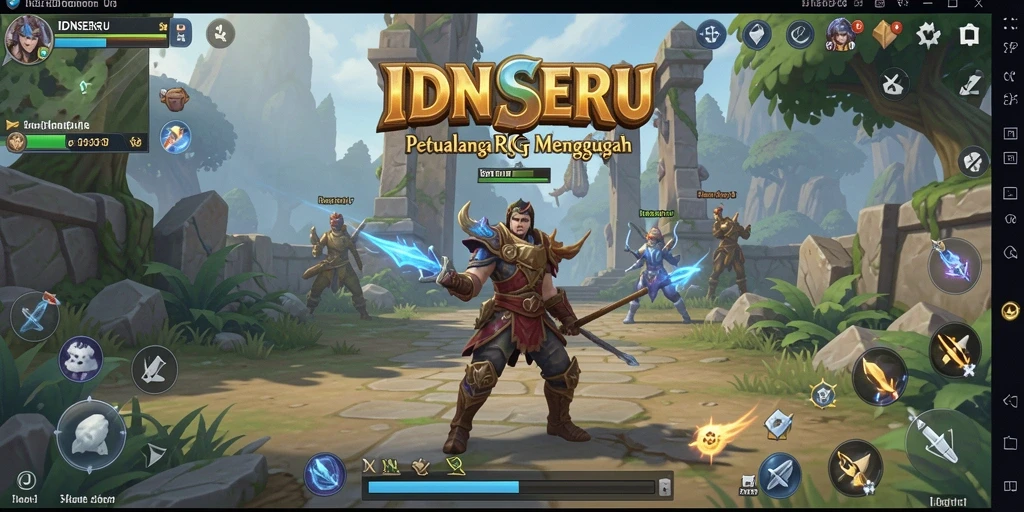 Screenshot menunjukkan aksi seru dalam gameplay RPG IDNSERU.