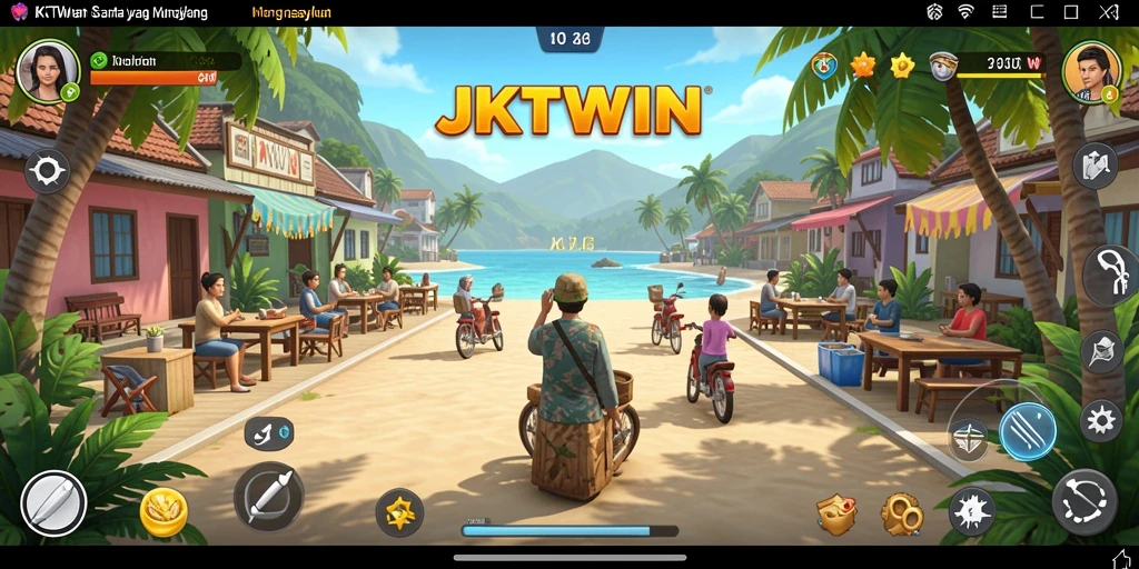 Tampilan gameplay JKTWIN yang penuh warna dan seru.