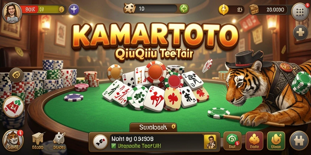Tampilan gameplay seru KAMARTOTO dalam permainan QiuQiu.