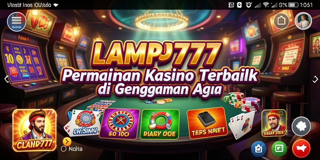 Tampilan gameplay Kasino LAMPU777 yang mengesankan.