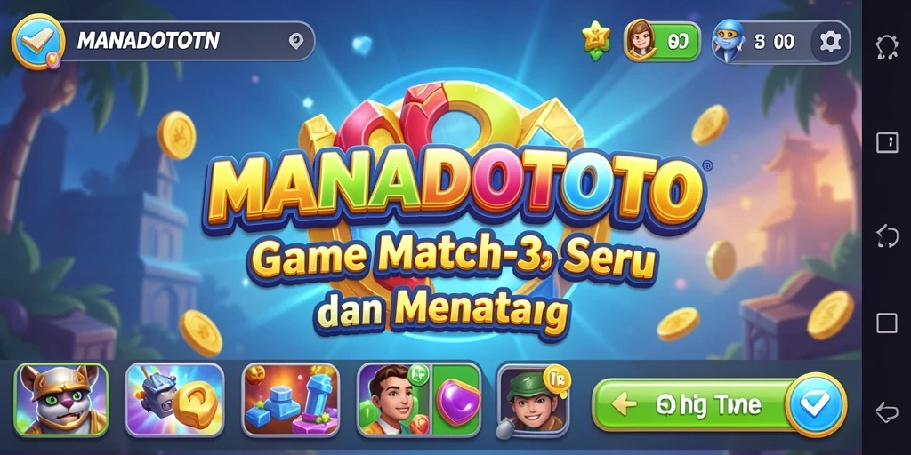 Tampilan gameplay seru dan penuh warna di MANADOTOTO.