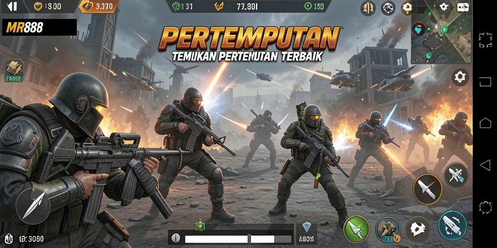 Tampilan aksi mendebarkan dalam gameplay MR888 dengan pertempuran intens.