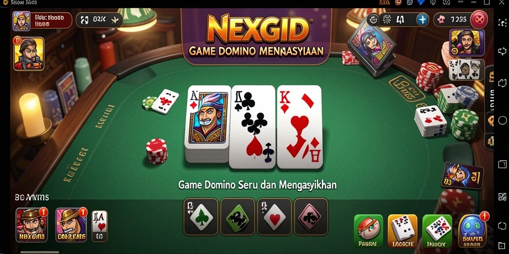 Screenshot NEXGID menampilkan momen gameplay seru permainan Domino.