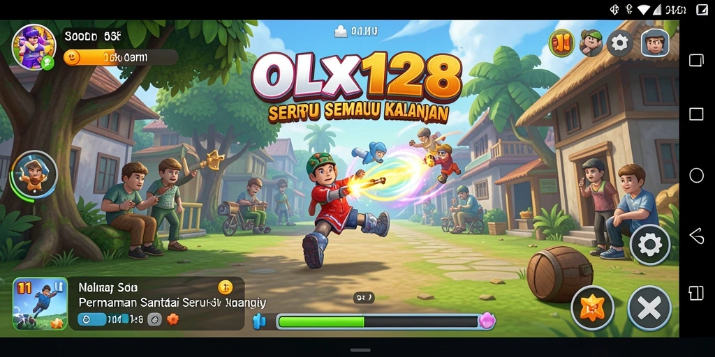 Screenshot dari OLX128 menampilkan gameplay seru dan penuh warna.
