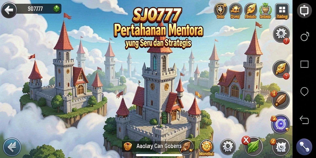 Screenshot gameplay SJO777 menampilkan strategi Tower Defense yang mendebarkan.